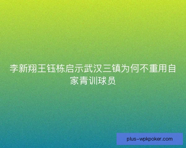 李新翔王钰栋启示武汉三镇为何不重用自家青训球员